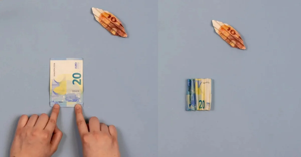 Geld falten schmetterling
