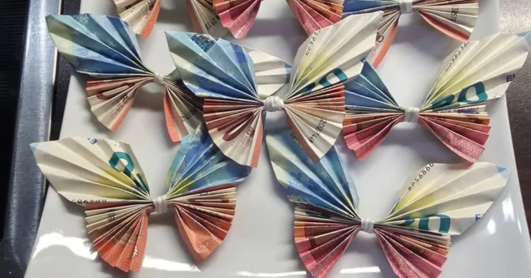 Geld falten schmetterling